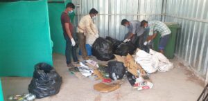 Waste segregation being done at MRF shade